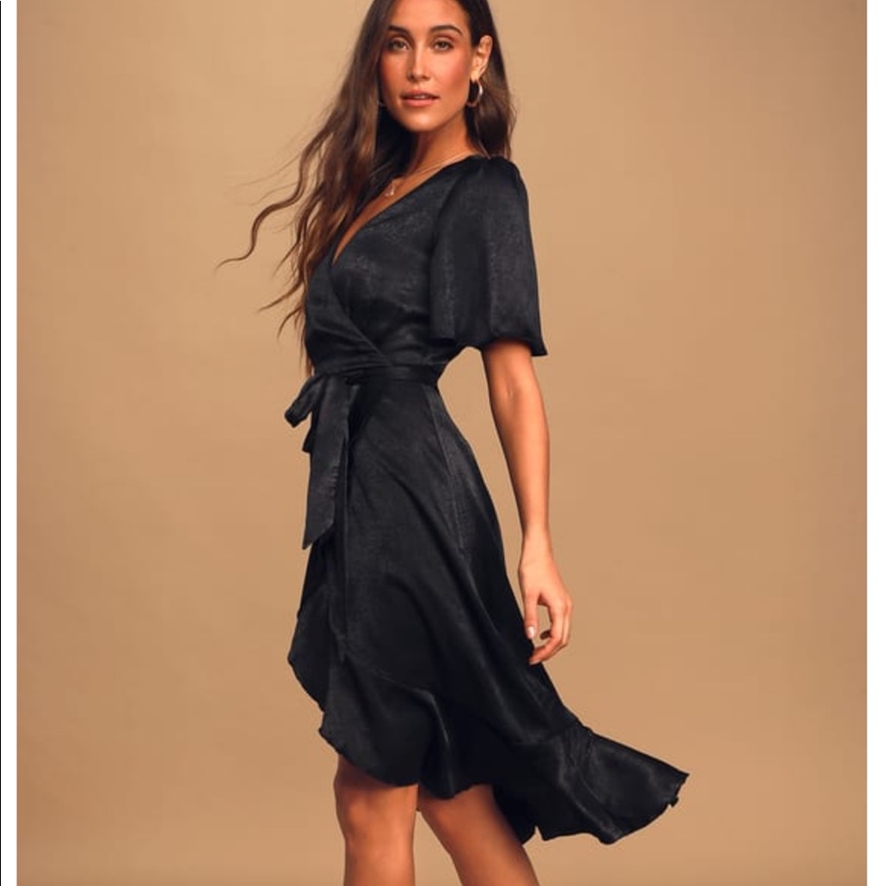 Lulus Wrapped Up in Love Satin Dress